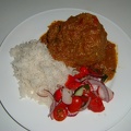 Mangalorean lamb with rice and kachumber