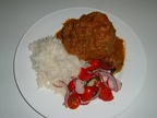 Mangalorean lamb with rice and kachumber