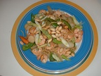 Prawn noodle stirfry with roasted nuts