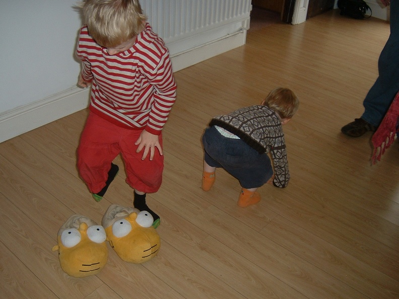 The kids disover CP s slippers