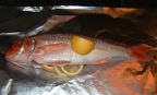 Red mullet stuffed with lemon