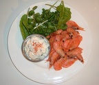 Prawns with a garlicky dip