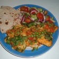 Fish bhuna with chapatis and kachumber
