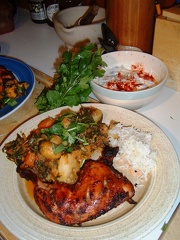 Tandoori chicken with Bombay Aloo