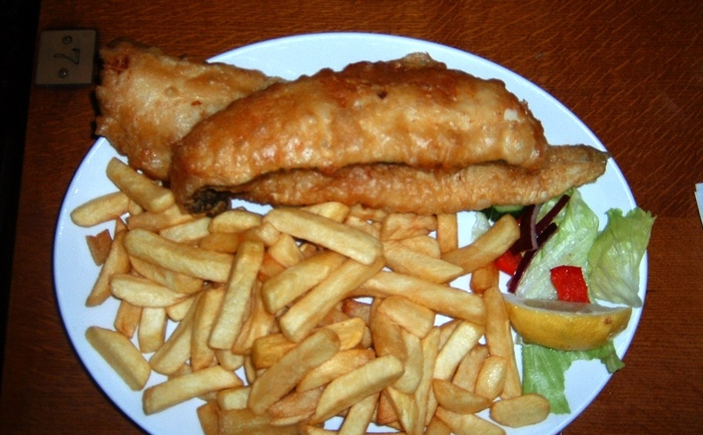 Jumbo cod  amp  chips at the Start Bay Inn