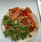 Proper pizza  salad  amp  pesto dressing