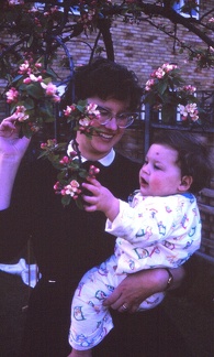 49 Wendy and Mum with apple blossom at no 35