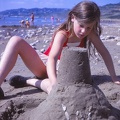 43 Making a sandcastle on Charmouth beach