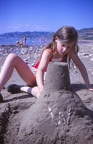 43 Making a sandcastle on Charmouth beach