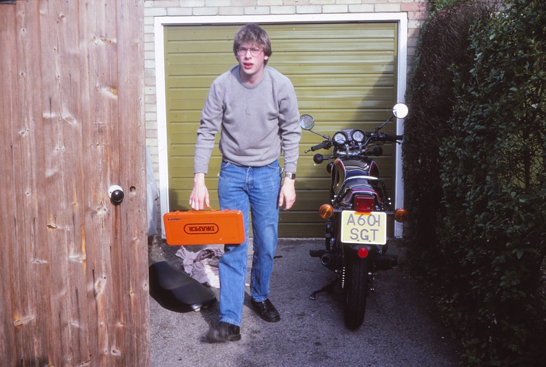 35 D with motorbike outside Shed.jpg